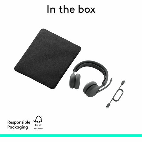 Logitech Zone Wireless 2 ES for Business - Noise-Canceling Wireless Headset with Adaptive Hybrid ANC, Native Bluetooth, Microsoft Teams Certified - Graphite