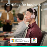 Logitech Zone Wired 2 for Business - Noise-Canceling Headset with Adaptive Hybrid ANC, Microsoft Teams Certified, USB-C with USB-A adapter, Rose