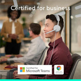 Logitech Zone Wired 2 for Business - Noise-Canceling Headset with Adaptive Hybrid ANC, Microsoft Teams Certified, USB-C with USB-A adapter, Off-white