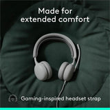 Logitech Zone Wired 2 for Business - Noise-Canceling Headset with Adaptive Hybrid ANC, Microsoft Teams Certified, USB-C with USB-A adapter, Off-white