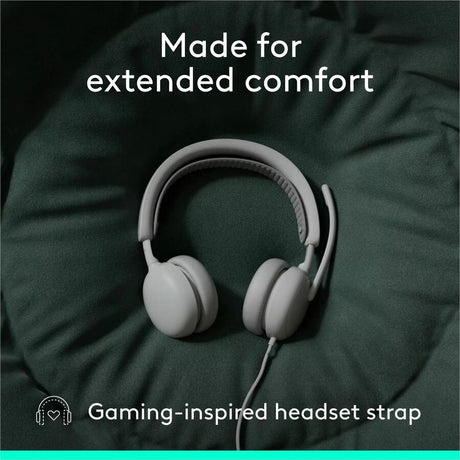 Logitech Zone Wired 2 for Business - Noise-Canceling Headset with Adaptive Hybrid ANC, Microsoft Teams Certified, USB-C with USB-A adapter, Off-white