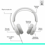 Logitech Zone Wired 2 for Business - Noise-Canceling Headset with Adaptive Hybrid ANC, Microsoft Teams Certified, USB-C with USB-A adapter, Off-white