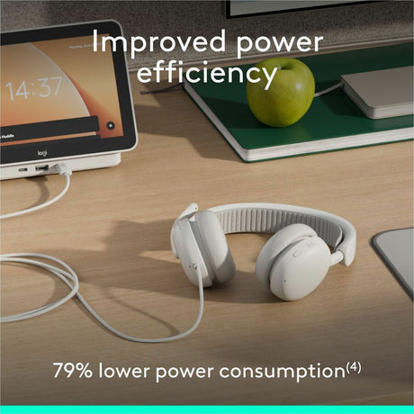 Logitech Zone Wired 2 for Business - Noise-Canceling Headset with Adaptive Hybrid ANC, Microsoft Teams Certified, USB-C with USB-A adapter, Off-white