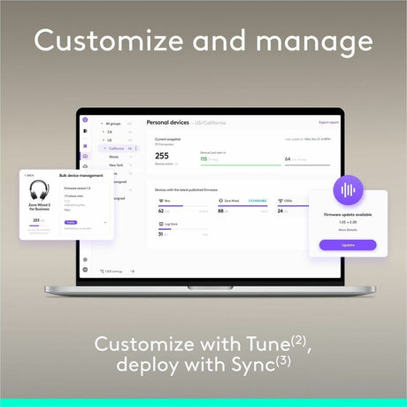 Logitech Zone Wired 2 for Business - Noise-Canceling Headset with Adaptive Hybrid ANC, Microsoft Teams Certified, USB-C with USB-A adapter, Graphite