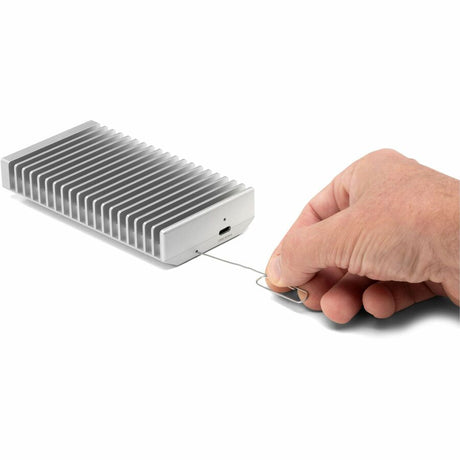 OWC Express 1M2 Drive Enclosure PCI Express NVMe - USB4 Host Interface - UASP Support Portable - Silver - TAA Compliant