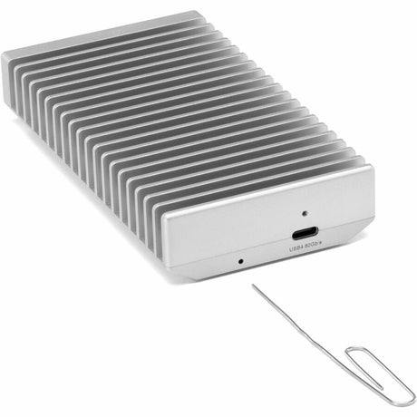 OWC Express 1M2 Drive Enclosure PCI Express NVMe - USB4 Host Interface - UASP Support Portable - Silver - TAA Compliant