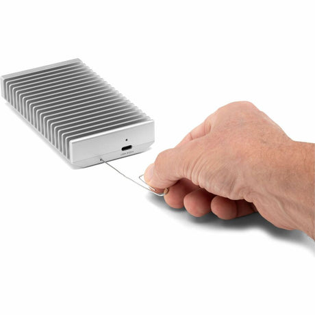 OWC Express 1M2 Drive Enclosure PCI Express NVMe - USB4 Host Interface - UASP Support Portable - Silver - TAA Compliant