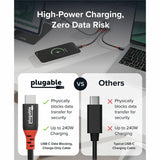Plugable USB C to USB C Cable, Data Blocker Charge Only Cable 6in (Pack of 5): 240W Safe Charging