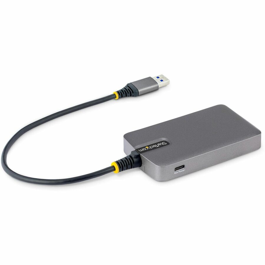 StarTech.com 4-Port USB-A Hub, 5Gbps, Bus Powered, USB-A to 4x USB-A Hub with USB-C Auxiliary Power Input, Portable USB Hub
