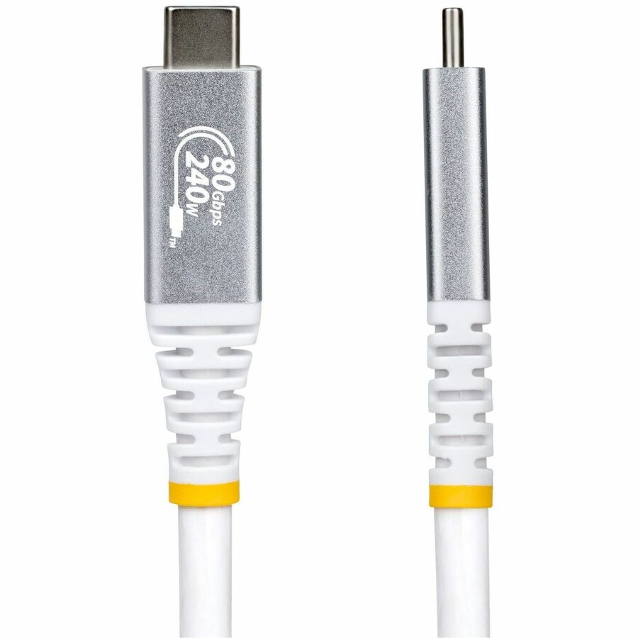 StarTech.com 1m (3.3ft) USB4 Cable, 80Gbps, USB-IF Certified USB-C Cable, 240W, 8K 120Hz/4K 240Hz DP2.1, Thunderbolt 4 Compatible, White