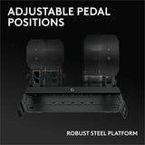 Logitech G RS Pedals - Sim Racing Pedals with 75 kg Load Cell Brake, Adjustable Pedal Positions, Modular Design, Robust Extendable Steel Frame
