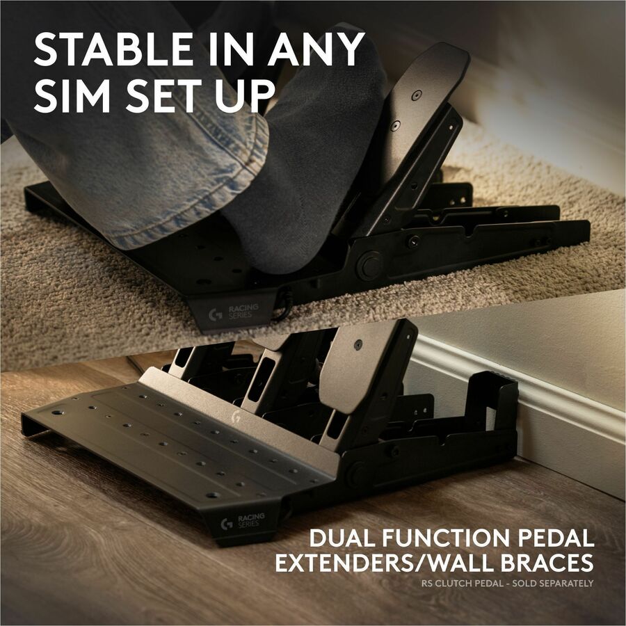 Logitech G RS Pedals - Sim Racing Pedals with 75 kg Load Cell Brake, Adjustable Pedal Positions, Modular Design, Robust Extendable Steel Frame