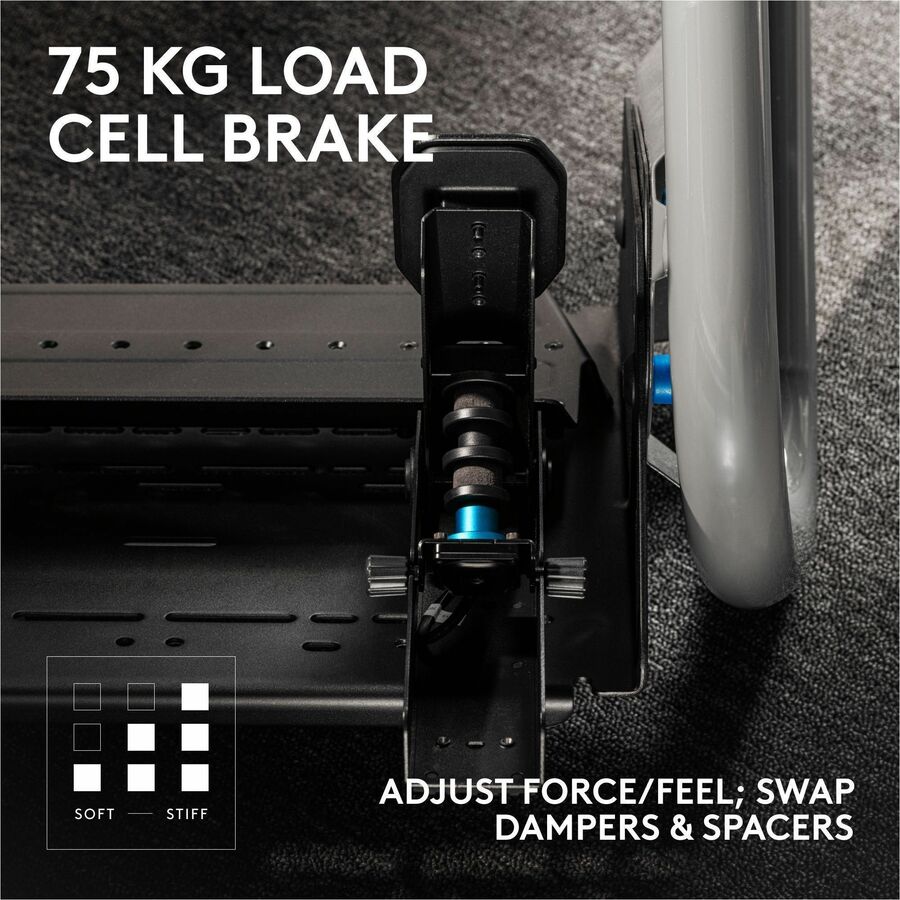 Logitech G RS Pedals - Sim Racing Pedals with 75 kg Load Cell Brake, Adjustable Pedal Positions, Modular Design, Robust Extendable Steel Frame