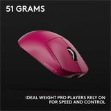 Logitech G PRO X SUPERLIGHT 2c wireless gaming mouse, 51 g pro-grade compact mouse with 5 programmable buttons, USB-C charging, 44K DPI sensor, up to 8 kHz polling for PC/Mac, Pink