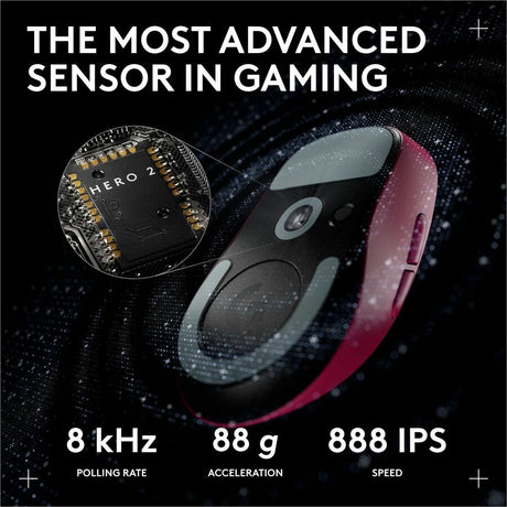 Logitech G PRO X SUPERLIGHT 2c wireless gaming mouse, 51 g pro-grade compact mouse with 5 programmable buttons, USB-C charging, 44K DPI sensor, up to 8 kHz polling for PC/Mac, Pink