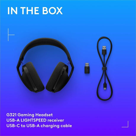 Logitech G321 LIGHTSPEED Wireless Bluetooth Gaming Headset, dynamic comfort and fit, 20+ hrs battery, PC, PS4, PS5, Nintendo Switch, Mobile - Black