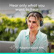 Logitech Zone Wireless 2 ES - Noise-Canceling Wireless Headset with Adaptive Hybrid ANC, Bluetooth, Graphite