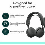 Logitech Zone Wireless 2 ES - Noise-Canceling Wireless Headset with Adaptive Hybrid ANC, Bluetooth, Graphite