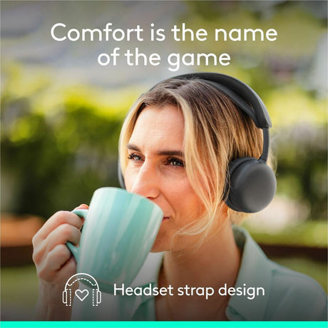 Logitech Zone Wireless 2 ES - Noise-Canceling Wireless Headset with Adaptive Hybrid ANC, Bluetooth, Graphite
