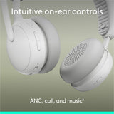 Logitech Zone Wireless 2 ES - Noise-Canceling Wireless Headset with Adaptive Hybrid ANC, Bluetooth, Off-White