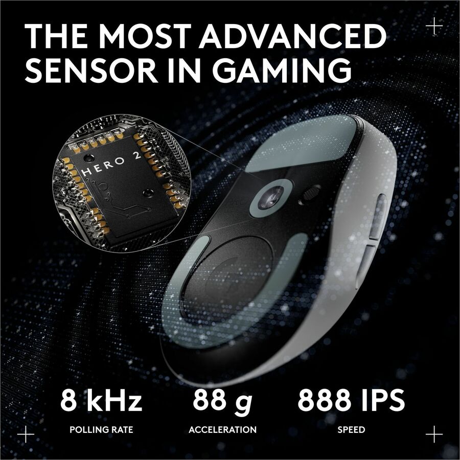 Logitech G PRO X SUPERLIGHT 2c wireless gaming mouse, 51 g pro-grade compact mouse with 5 programmable buttons, USB-C charging, 44K DPI sensor, up to 8 kHz polling for PC/Mac, White