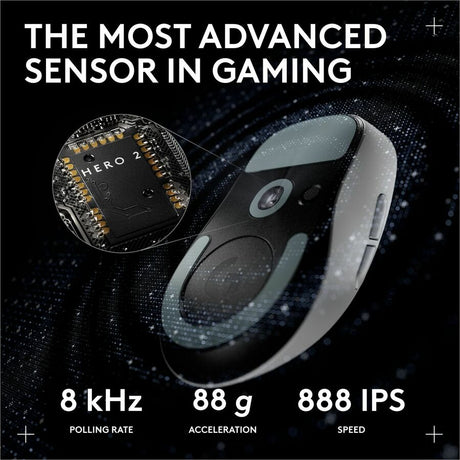 Logitech G PRO X SUPERLIGHT 2c wireless gaming mouse, 51 g pro-grade compact mouse with 5 programmable buttons, USB-C charging, 44K DPI sensor, up to 8 kHz polling for PC/Mac, White