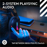 Logitech G Astro A20 X LIGHTSPEED Wireless Gaming Headset for PS5, Xbox, Switch, PC with 2-system PLAYSYNC Audio, Bluetooth, LIGHTSYNC RGB - Black