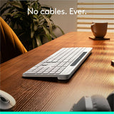 Logitech Signature Slim Solar+ keyboard for Mac, solar and artificial light powered, durable battery that lasts up to 10 years, customizable keys, Bluetooth, White