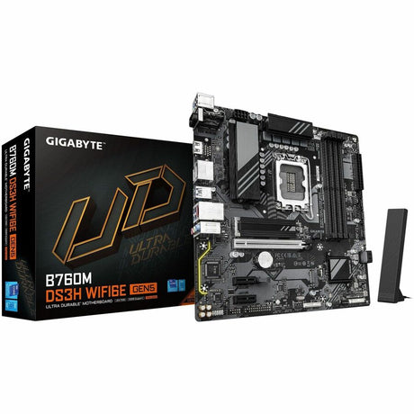 GIGABYTE Ultra Durable B760M DS3H WF6E GEN5 Gaming Desktop Motherboard - Intel B760 Chipset - Socket LGA-1700 - Micro ATX