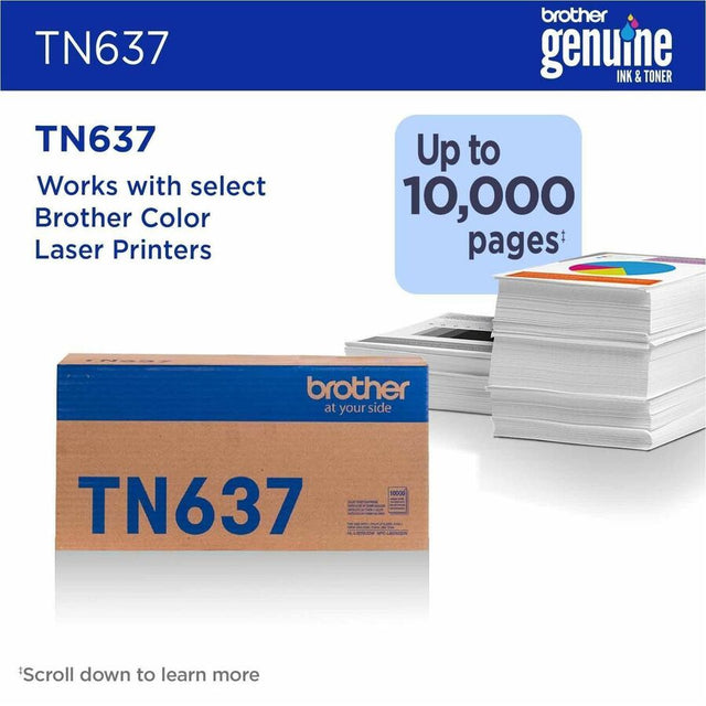 Brother TN637C Original Ultra High Yield Laser Toner Cartridge - Cyan Pack