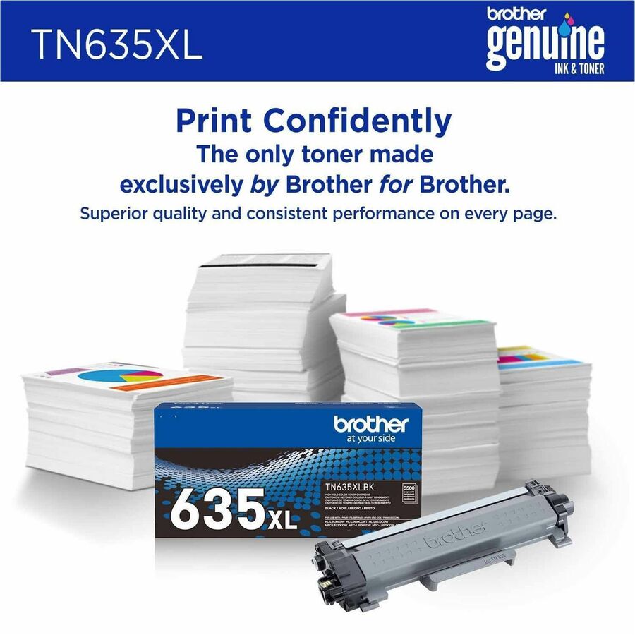 Brother TN-635XL Original High Yield Laser Toner Cartridge - Black - 1 Pack