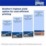 Brother TN637Y Original Ultra High Yield Laser Toner Cartridge - Yellow Pack