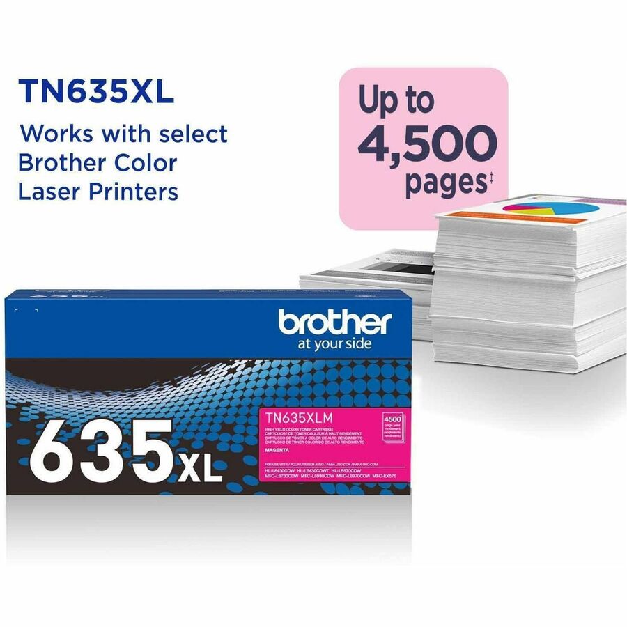 Brother TN635XLM Original High Yield Laser Toner Cartridge - Magenta - 1 Pack