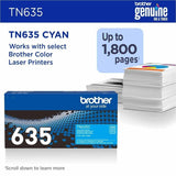 Brother TN635C Original Standard Yield Laser Toner Cartridge - Cyan - 1 Pack