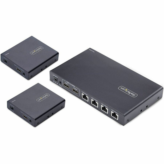 StarTech.com 4-Port HDMI Extender and Splitter Over CAT6, 4K 60Hz, Up to 230ft (70m), 1x4 HDMI over Ethernet Distribution Kit, 1 In 4 Out
