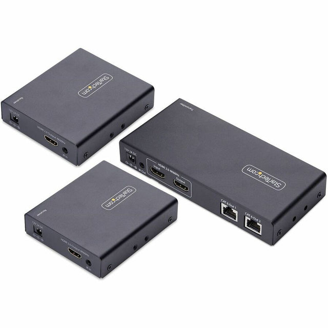 StarTech.com 2-Port HDMI Extender and Splitter Over CAT6, 4K 60Hz, Up to 230ft (70m), 1x2 HDMI over Ethernet Distribution Kit, 1 In 2 Out