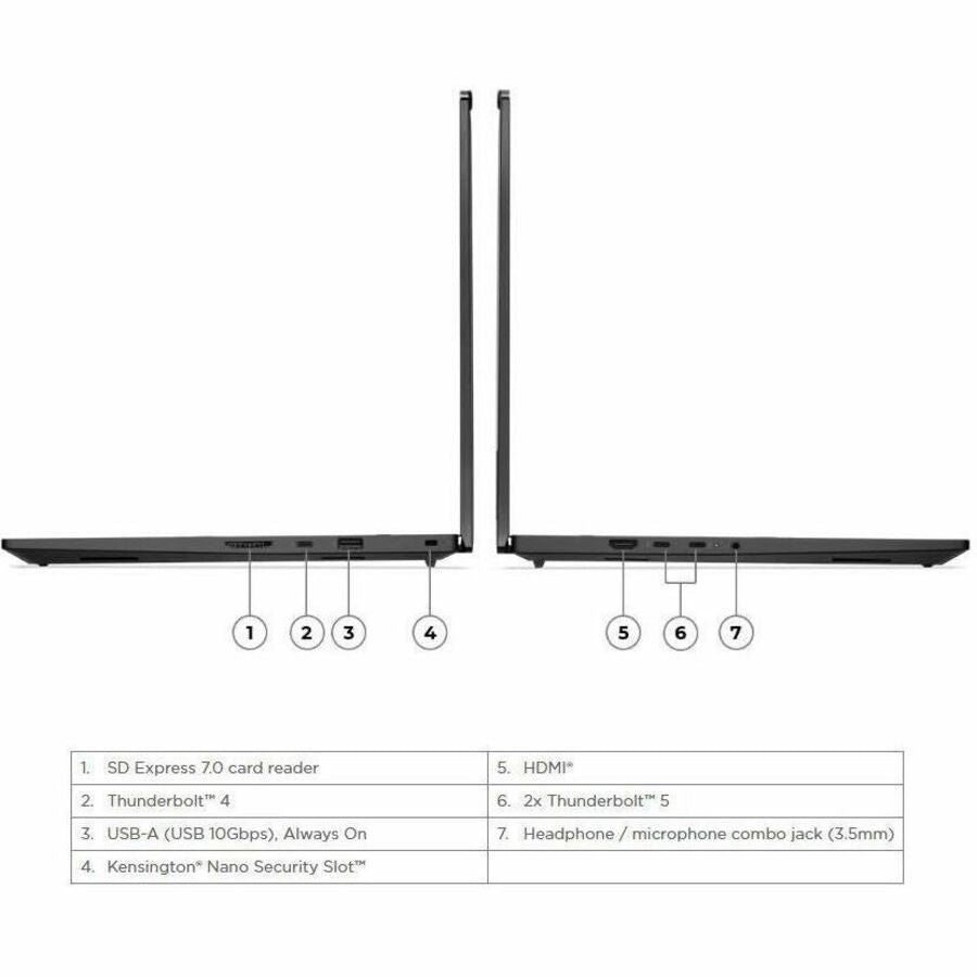 Lenovo ThinkPad P1 Gen 8 21Q8001TUS 16" Mobile Workstation - WUXGA - 60 Hz - Intel Core Ultra 7 265H - Intel Evo Platform - 32 GB - 512 GB SSD - English Keyboard - Black