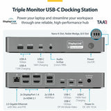StarTech.com Triple-Monitor USB-C Docking Station, 140W Laptop Charging Dock for MacBook Pro and Windows, 4K 60Hz, TAA