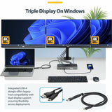 StarTech.com Triple-Monitor USB-C Docking Station, 140W Laptop Charging Dock for MacBook Pro and Windows, 4K 60Hz, TAA
