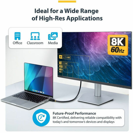 StarTech.com 50cm (1.6ft) Certified Ultra High Speed HDMI Cable, 8K 60Hz/4K 120Hz, HDMI 2.1 Cable with HDR10+ / eARC, 48Gbps, 8K HDMI Cord