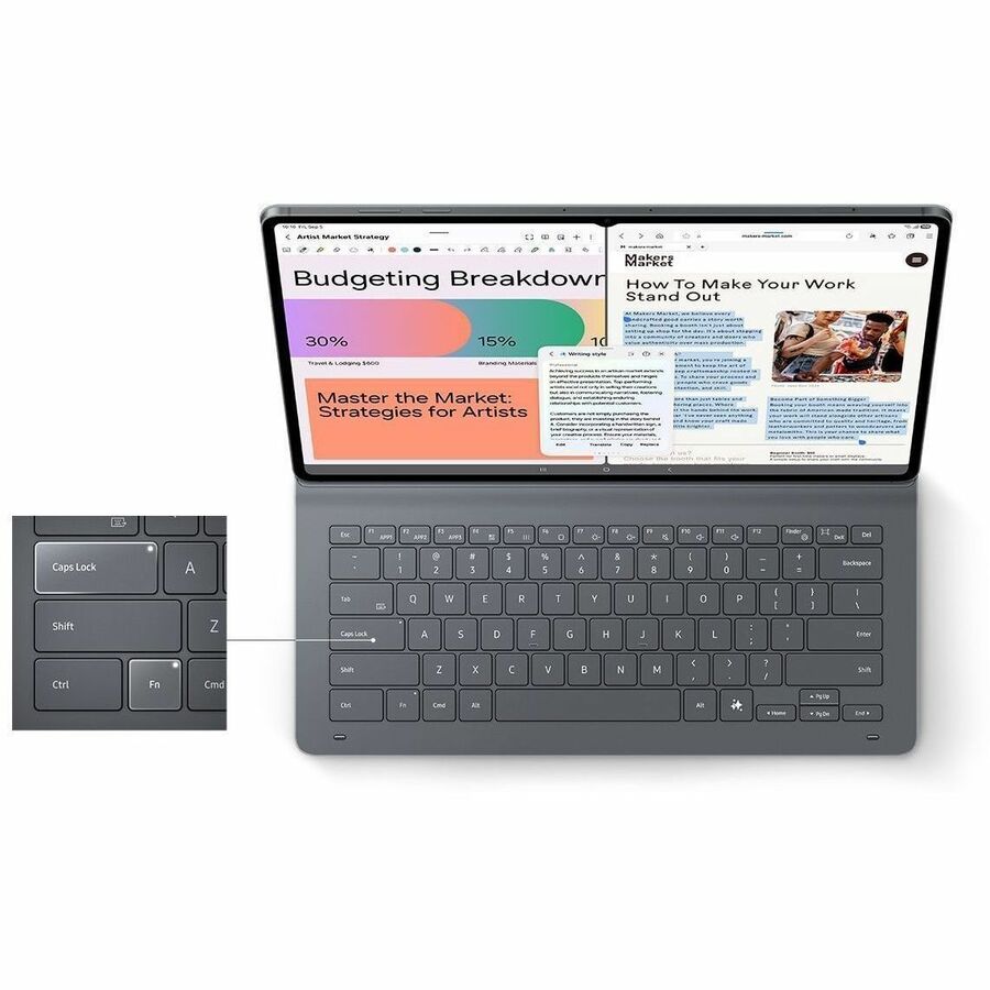 Samsung Book Cover Keyboard/Cover Case (Book Fold) Samsung Galaxy Tab S11 Ultra Tablet - Black