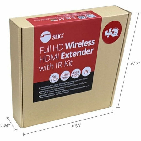 SIIG Full HD Wireless HDMI Extender Kit with IR and HDMI Loop-Out - 1080p - Up to 492ft - Up to 1x4