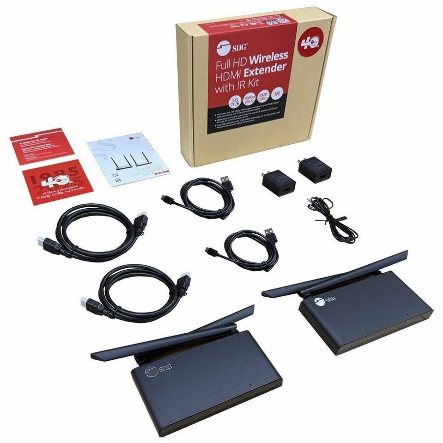 SIIG Full HD Wireless HDMI Extender Kit with IR and HDMI Loop-Out - 1080p - Up to 492ft - Up to 1x4