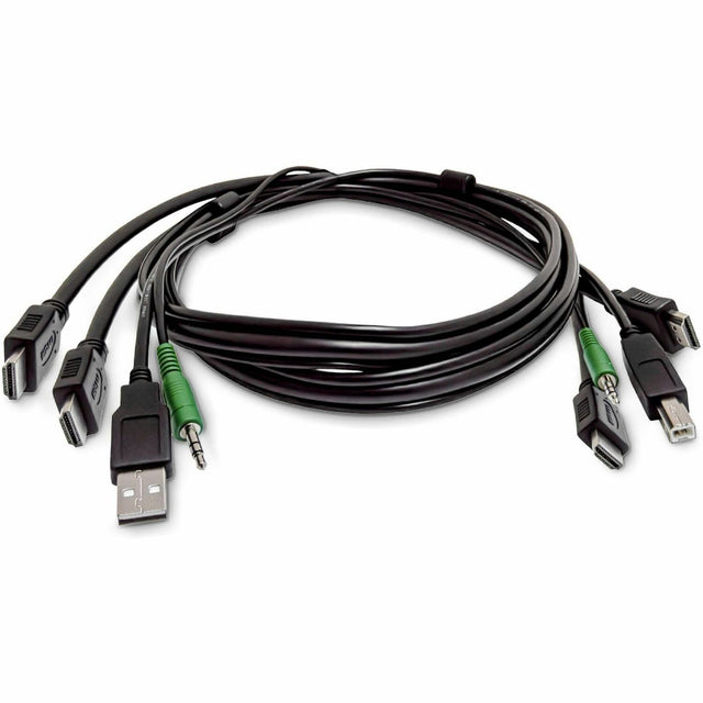 StarTech.com 6ft (1.8m) Dual-HDMI KVM Cable, USB 2.0, 3.5mm Audio, Universally Compatible Combo Cable for KVM Switches, TAA