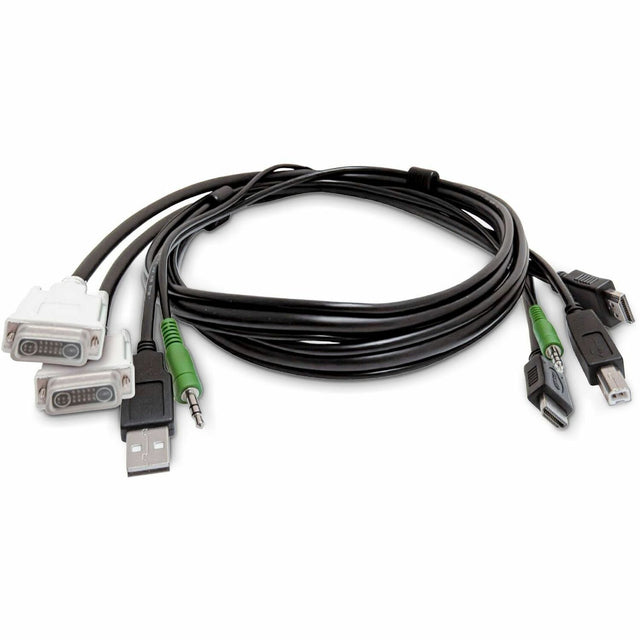 StarTech.com 6ft (1.8m) Dual-Display KVM Cable, 2x DVI to 2x HDMI, USB 2.0, 3.5mm, Universal Combo Cable, TAA Compliant