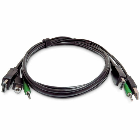 StarTech.com 10ft (3m) Dual-DisplayPort KVM Cable, USB 2.0, 3.5mm Audio, Universally Compatible Combo Cable for KVM Switches, TAA