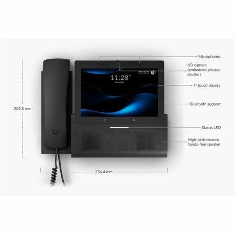 Ubiquiti G3 Touch Wall IP Phone - Corded - Corded/Cordless - Bluetooth, NFC, Wi-Fi - Built-in Camera - Wall Mountable - Black