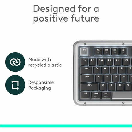 Logitech Alto Keys K98M Wireless Mechanical Keyboard, Customizable Keyboard with Vibration Absorbing Gasket, Backlit Keys, Graphite
