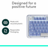 Logitech Alto Keys K98M Wireless Mechanical Keyboard, Customizable Keyboard with Vibration Absorbing Gasket, Backlit Keys, Lilac