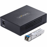 StarTech.com Gigabit Ethernet Copper-to-Fiber Media Converter, SM LC, 40km, 10/100/1000 Mbps, RJ45 to LC, 9K Jumbo Frames, TAA Compliant